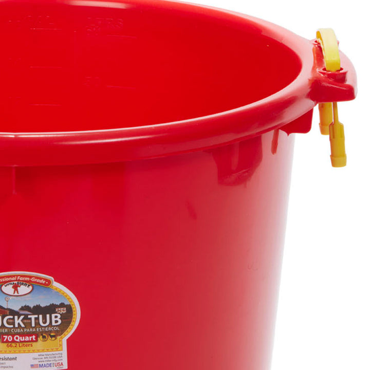 Little Giant 70 Quart Durable and Versatile Utility Muck Tub w/Handles, Red - VMInnovations