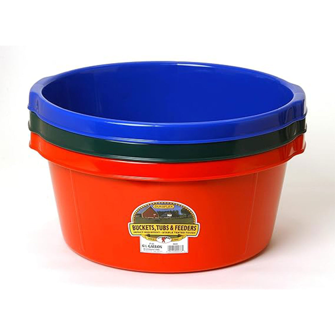 Little Giant 6.5 Gallon Plastic All Purpose Plastic Pond Tub w/ Hand Grips, Blue