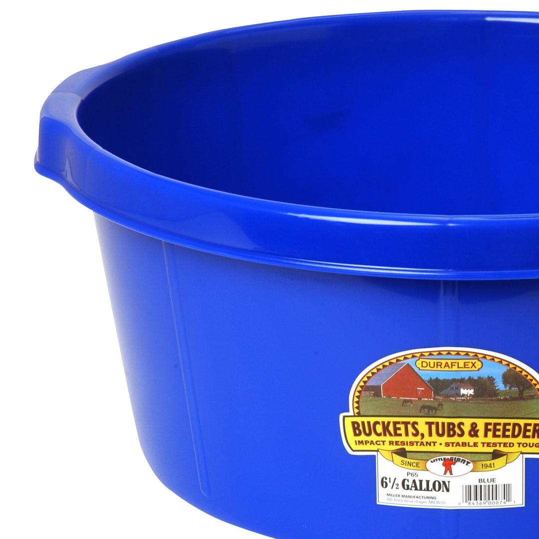 Little Giant 6.5 Gallon Plastic All Purpose Plastic Pond Tub w/ Hand Grips, Blue