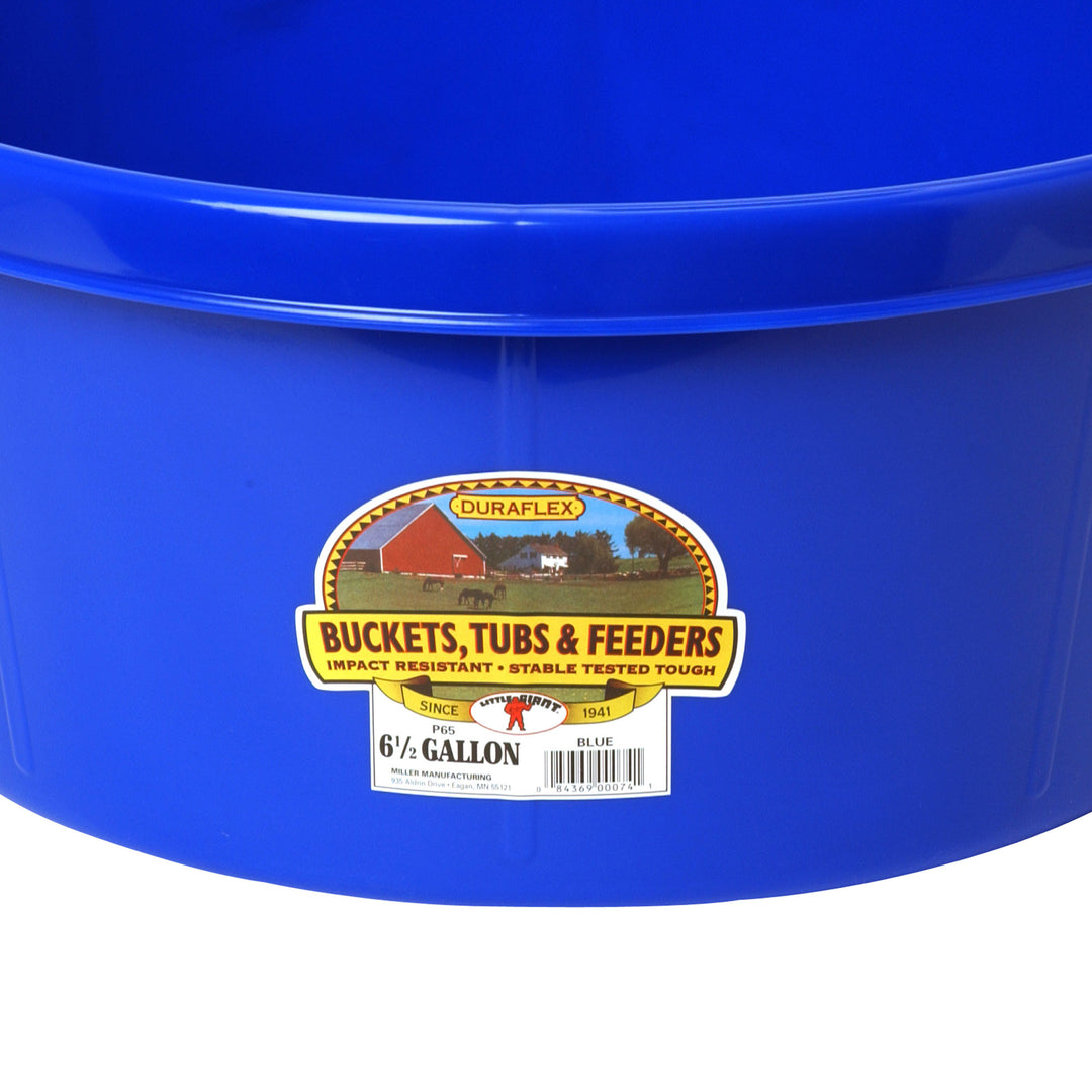 Little Giant 6.5 Gallon Plastic All Purpose Plastic Pond Tub w/ Hand Grips, Blue