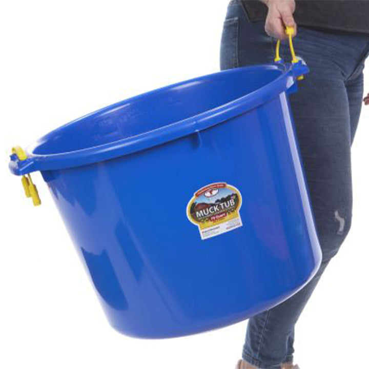 Little Giant 70 Quart Durable and Versatile Utility Muck Tub w/Handles, Blue - VMInnovations