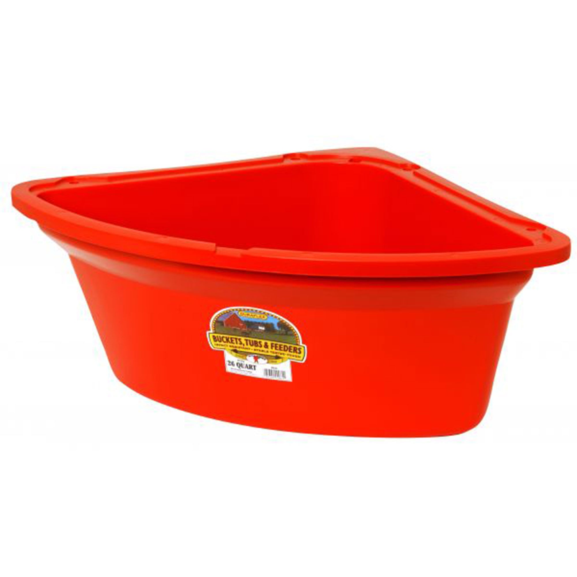 Little Giant 26Qt Hanging Corner Livestock Animal Feeder Bucket, Red (Open Box) - VMInnovations