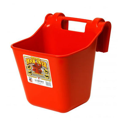 Little Giant 12qt Mountable Livestock & Pet Hook Over Bucket Feeder, Red (Used)