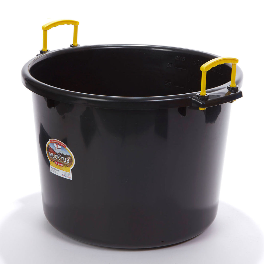 Little Giant 70qt Durable & Versatile Utility Muck Tub w/Handles,Black(Open Box)