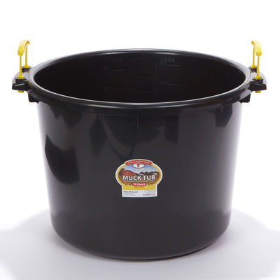 Little Giant 70 Quart Durable and Versatile Utility Muck Tub w/Handles, Black