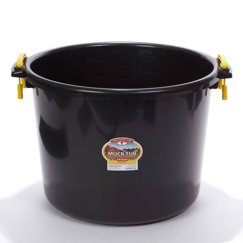 Little Giant 70 Quart Durable and Versatile Utility Muck Tub w/Handles, Black