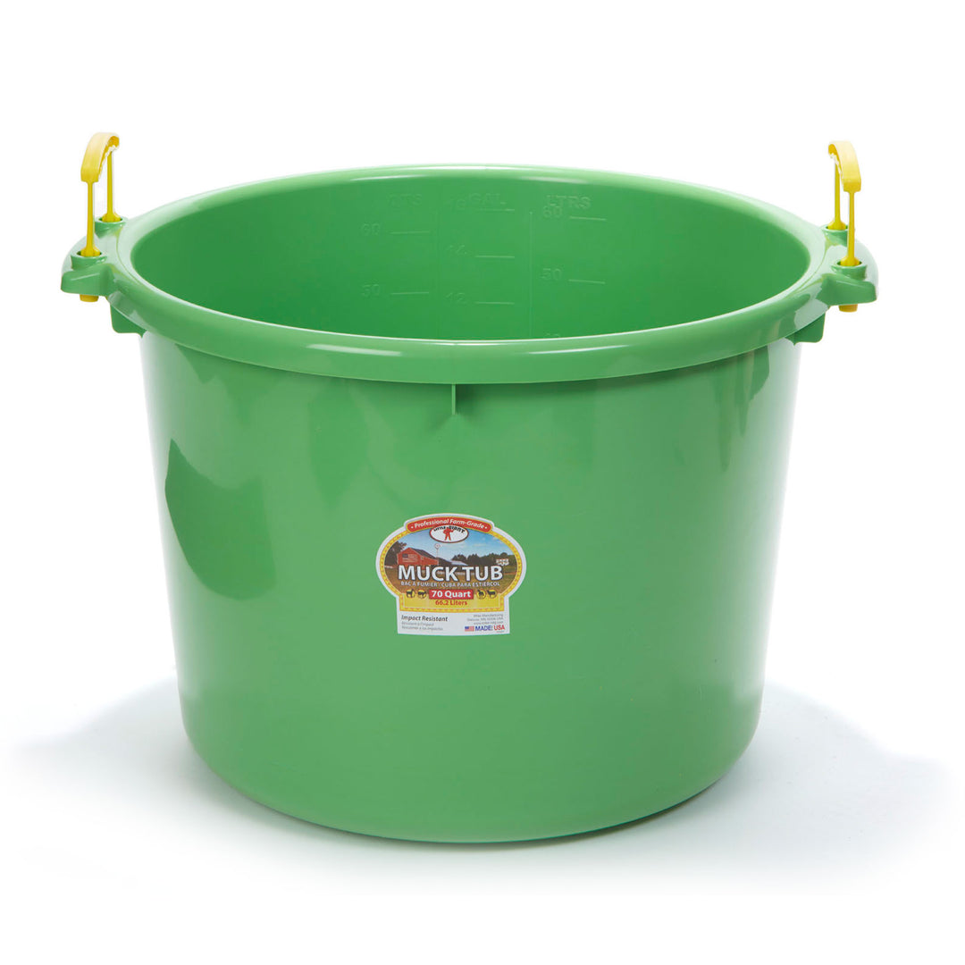 Little Giant 70 Quart Durable and Versatile Utility Muck Tub w/Handles, Lime