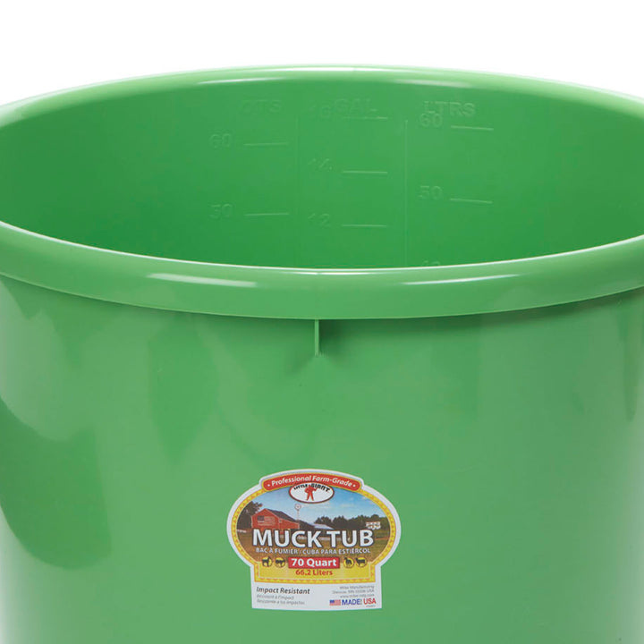 Little Giant 70 Quart Durable and Versatile Utility Muck Tub w/Handles, Lime