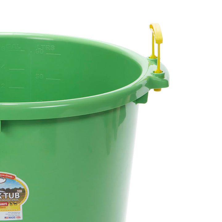 Little Giant 70 Quart Durable and Versatile Utility Muck Tub w/Handles, Lime