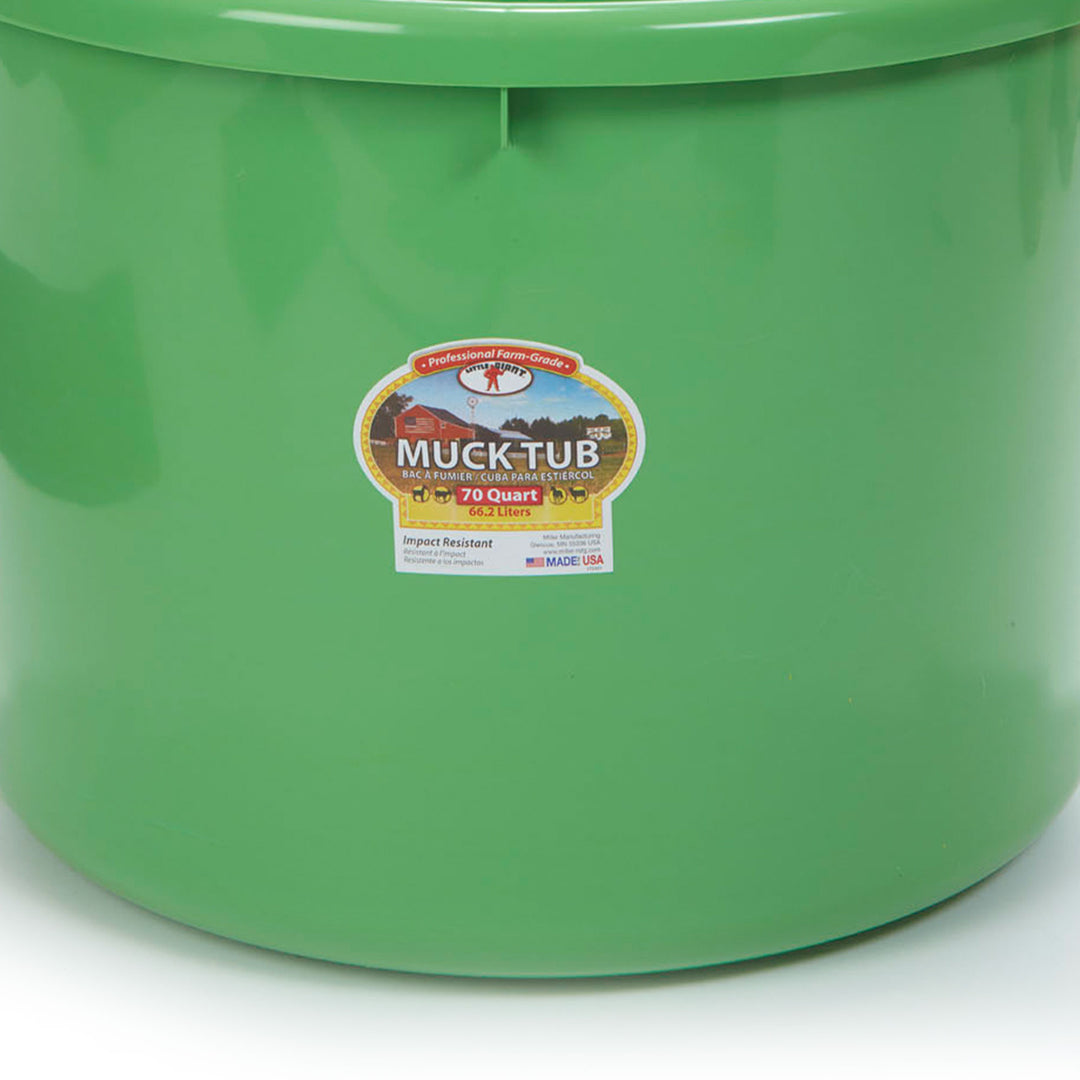 Little Giant 70 Quart Durable and Versatile Utility Muck Tub w/Handles, Lime