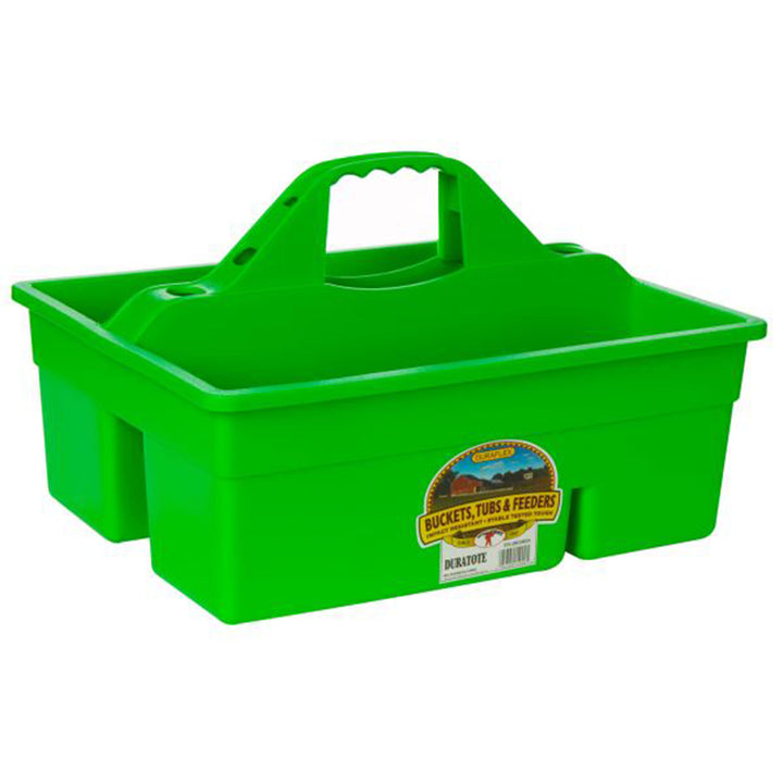 Little Giant DuraTote Plastic Box Organizer w/2 Compartment & Grip Handle, Green