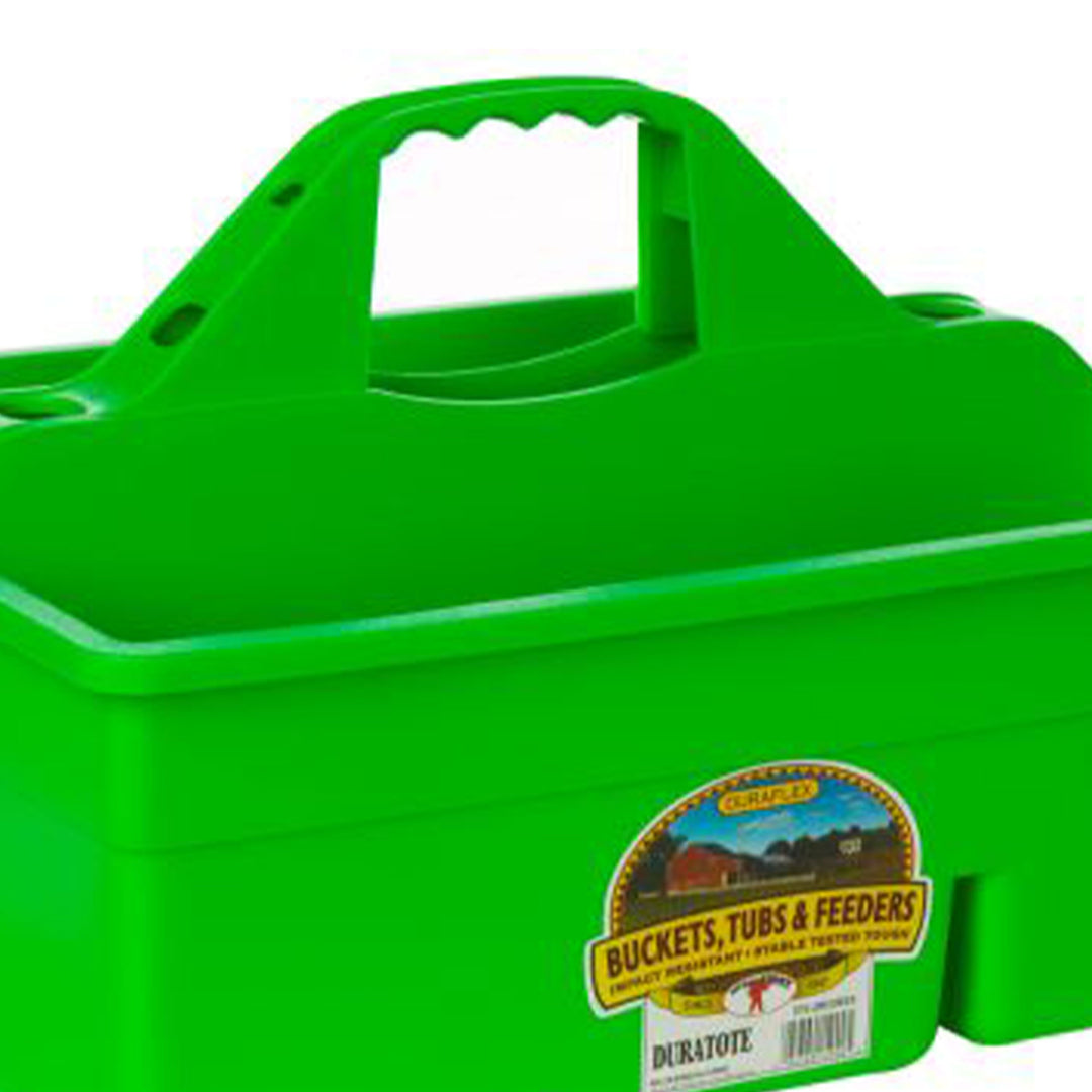 Little Giant DuraTote Plastic Box Organizer w/2 Compartment & Grip Handle, Green