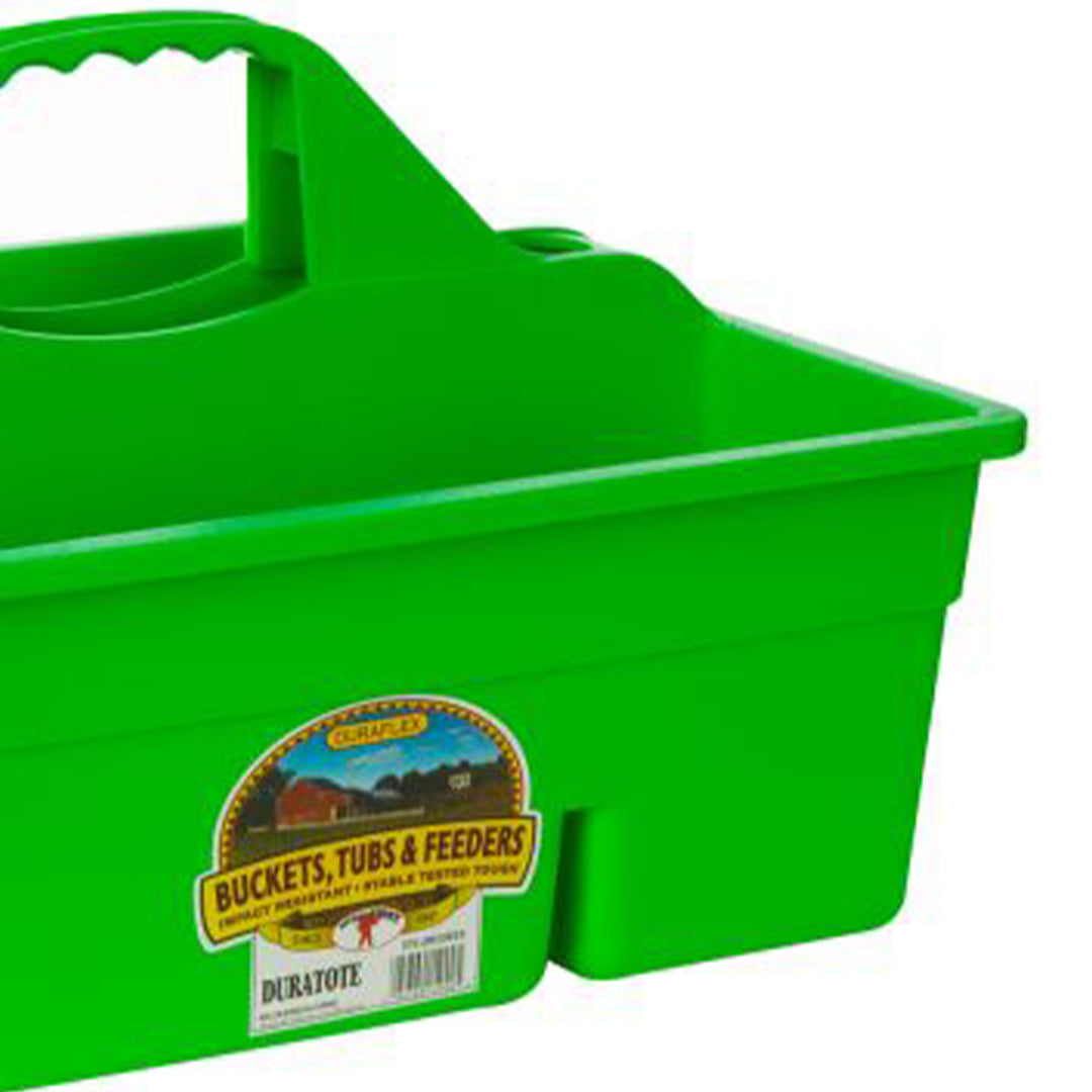 Little Giant DuraTote Plastic Box Organizer w/2 Compartment & Grip Handle, Green