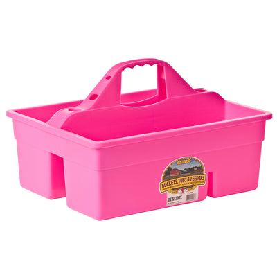 Little Giant DuraTote Plastic Box Organizer w/2 Compartments & Grip Handle, Pink