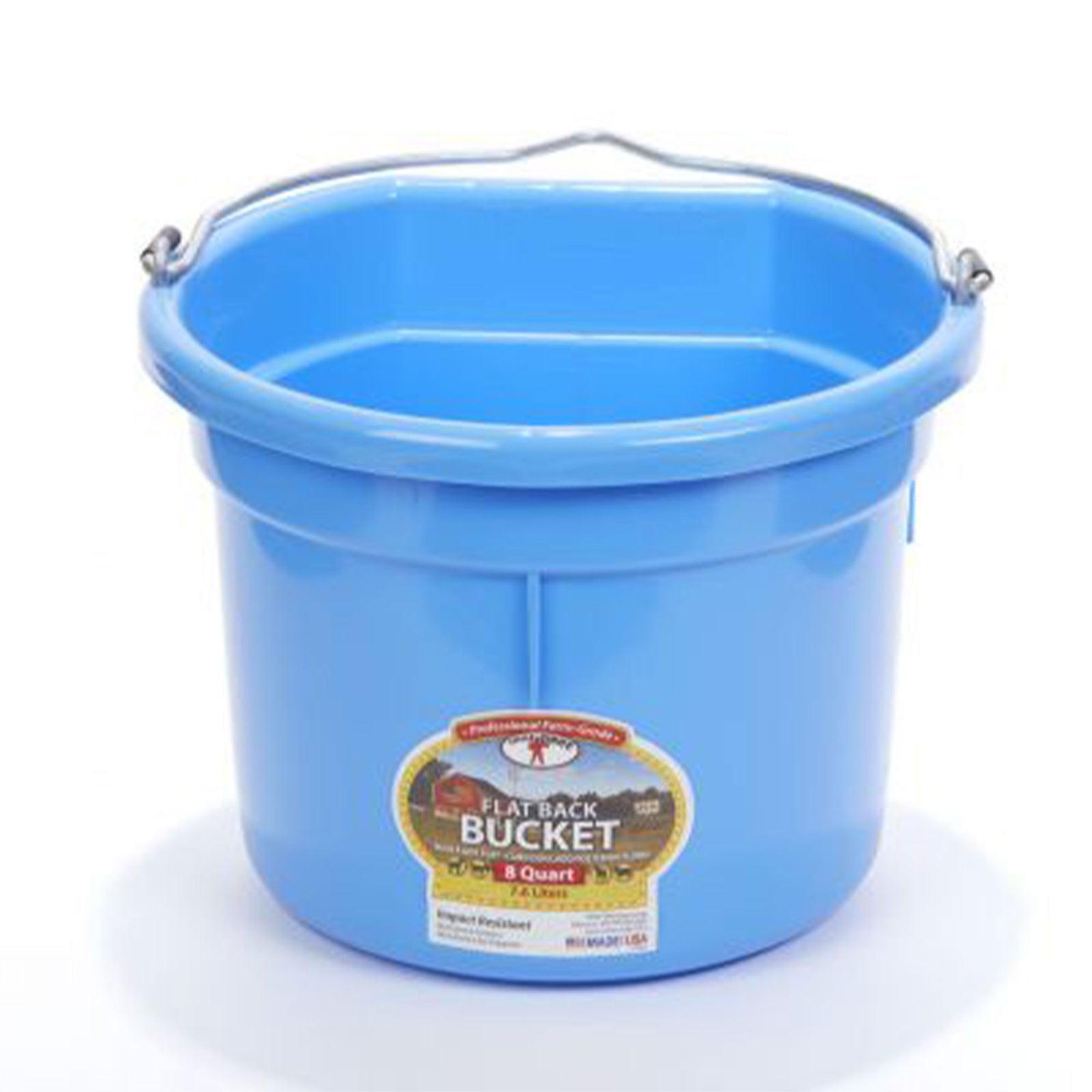 Little Giant Heavy Duty 8 Qt Flat Back Plastic Bucket Berry (Open Box) - VMInnovations