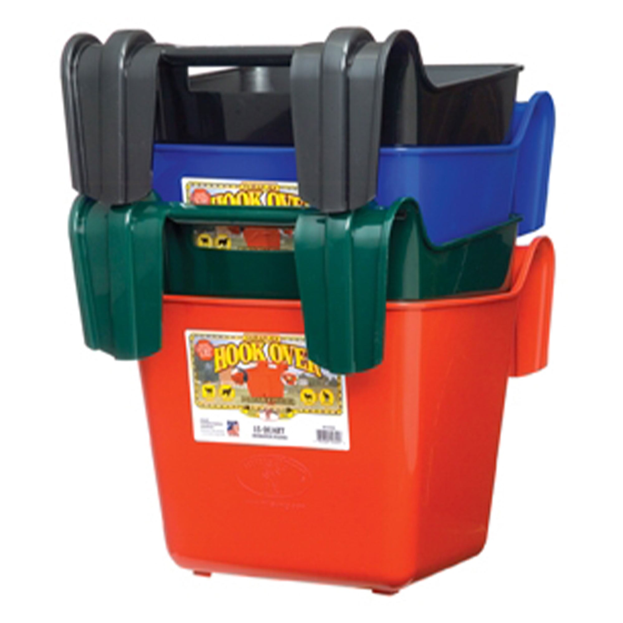Little Giant 15 Qt Mountable Livestock & Pet Hook Over Bucket Feeder, Red (Used) - VMInnovations