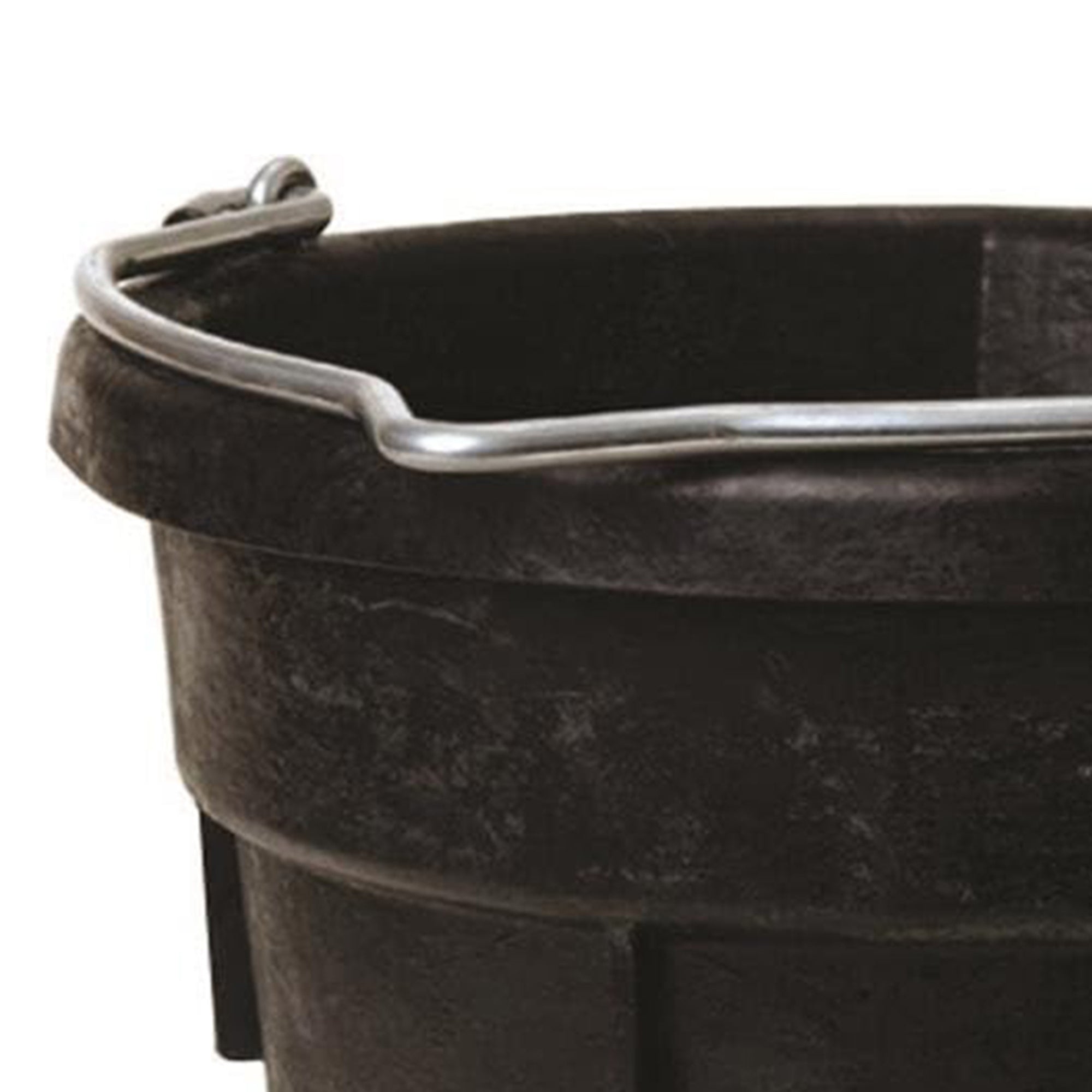 Little Giant Flat Rubber Bucket, 18 Qt Capacity Water Tub with Handle, Black - VMInnovations