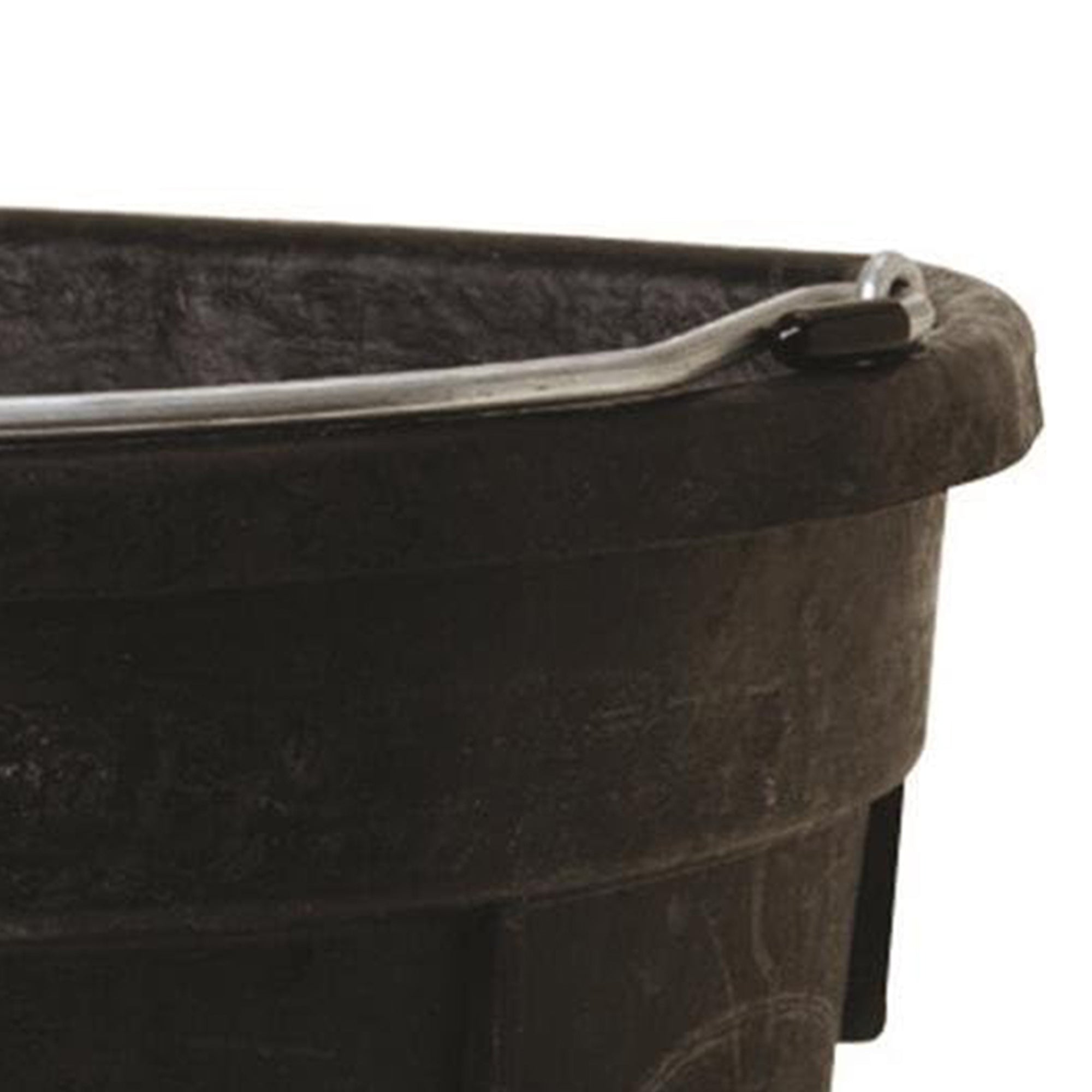 Little Giant Flat Rubber Bucket, 18 Qt Capacity Water Tub with Handle, Black - VMInnovations