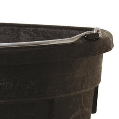 Little Giant Flat Rubber Bucket, 18 Qt Capacity Water Tub with Handle, Black - VMInnovations