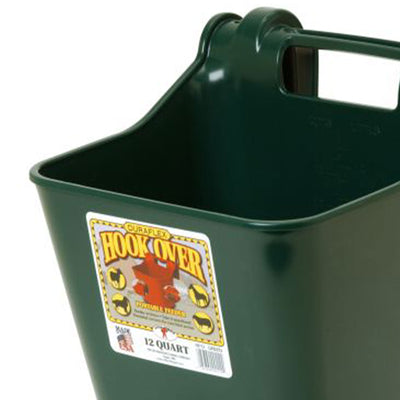 Little Giant 12 Quart Mountable Livestock & Pet Hook Over Bucket Feeder, Green - VMInnovations