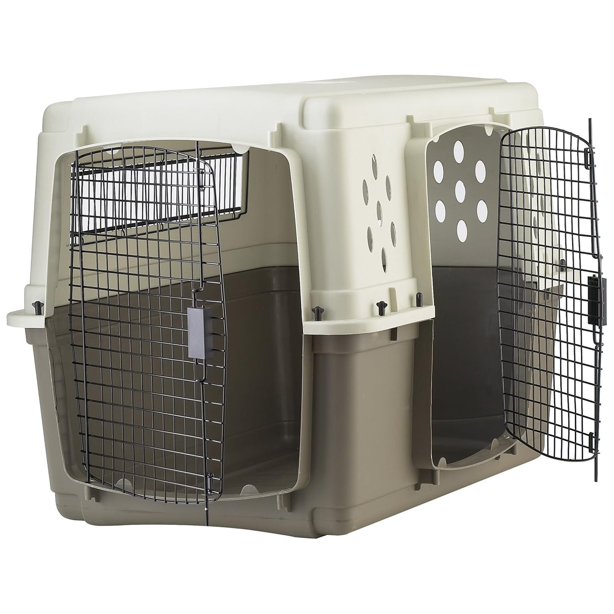 Pet Lodge 2-Door Pet Crate, Airline Approved Dog & Cat Carrier for Travel, Large - VMInnovations