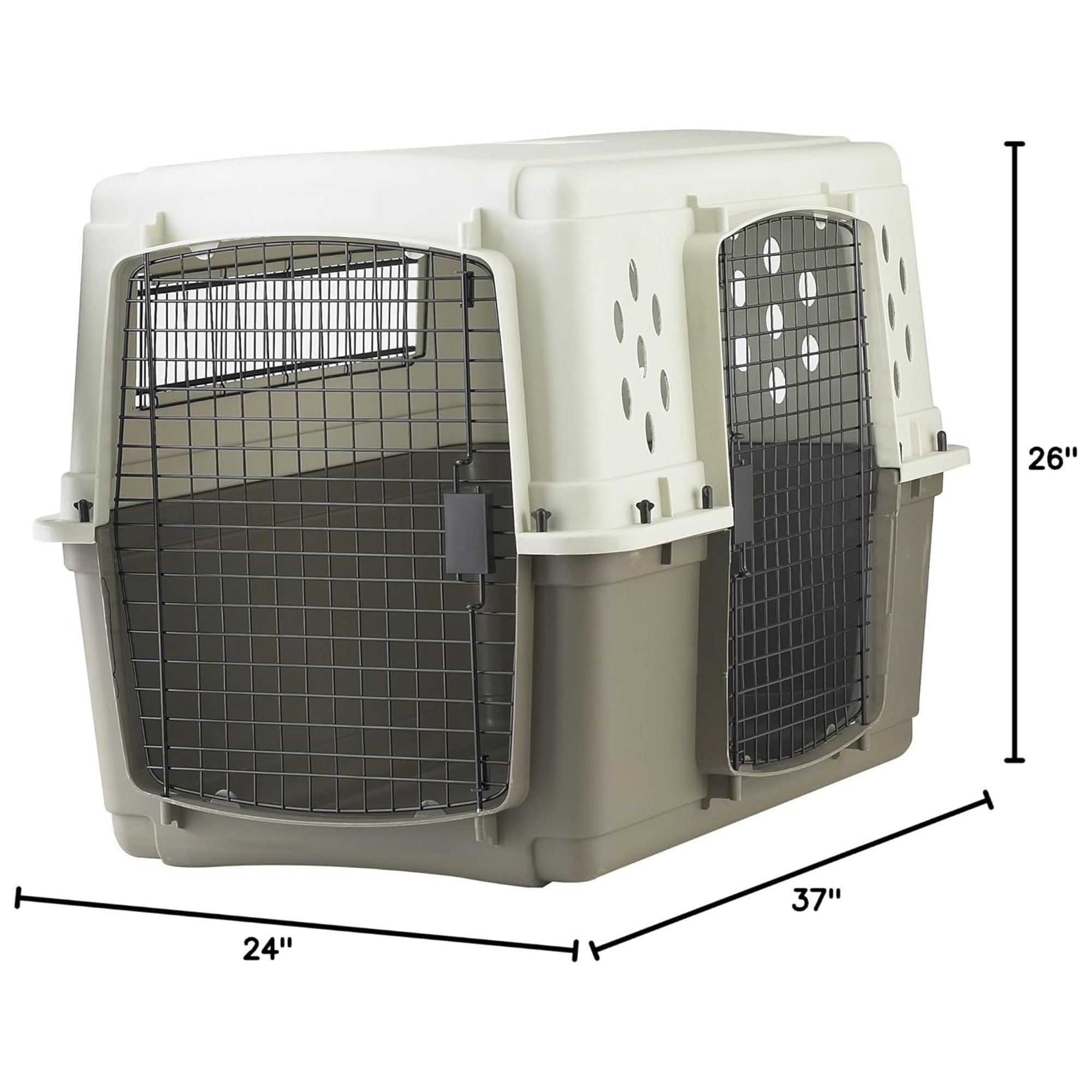 Pet Lodge 2-Door Pet Crate, Airline Approved Dog & Cat Carrier for Travel, Large - VMInnovations