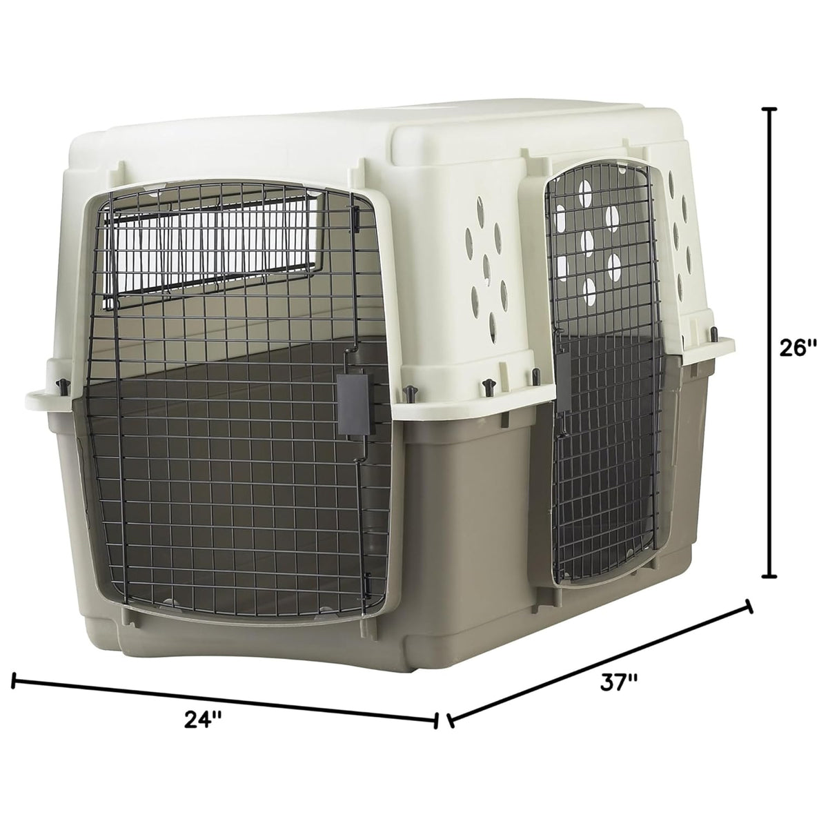 Pet Lodge 2-Door Pet Crate, Airline Approved Dog & Cat Carrier for Travel, Large (Open Box)