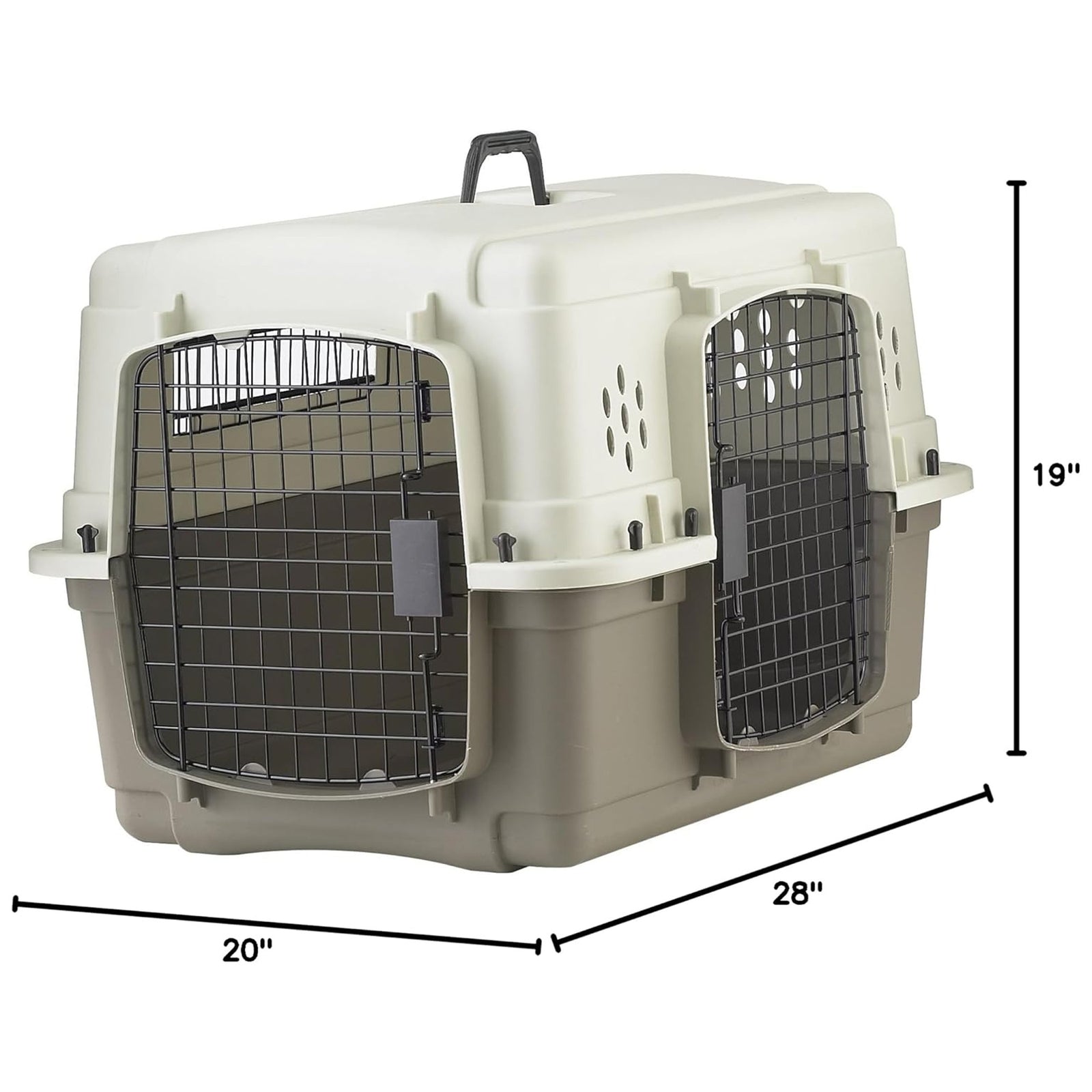 Pet Lodge 2-Door Pet Crate, Airline Approved Dog & Cat Carrier for Travel, Small - VMInnovations