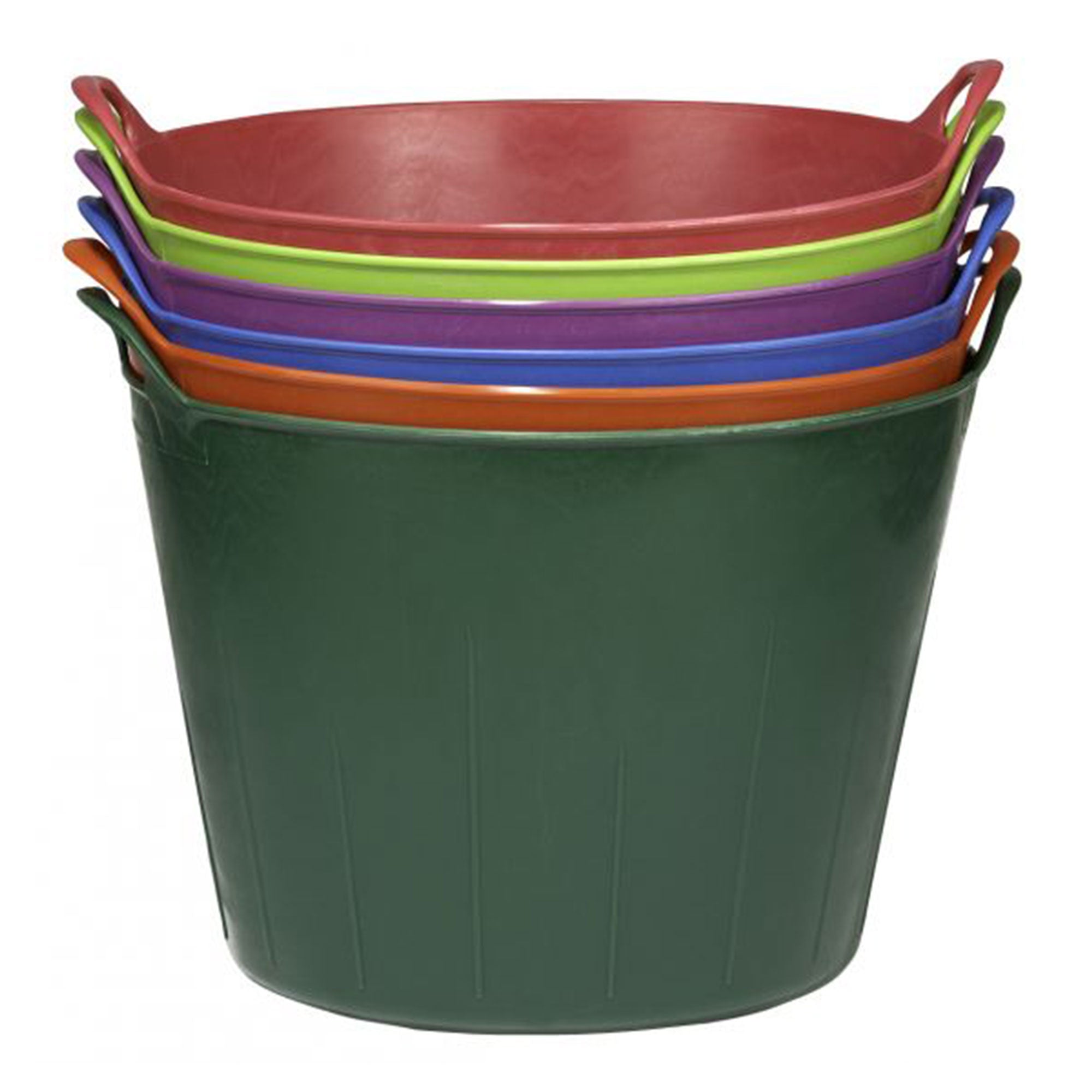 Little Giant 11 Gallon Heavy Duty Farm Bucket Poly/Rubber Flex Tub with Handles - VMInnovations