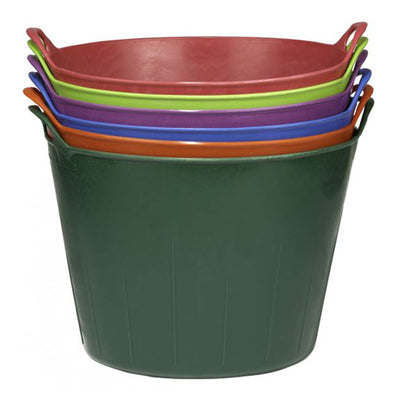 Little Giant 11 Gallon Heavy Duty Farm Bucket Poly/Rubber Flex Tub with Handles - VMInnovations