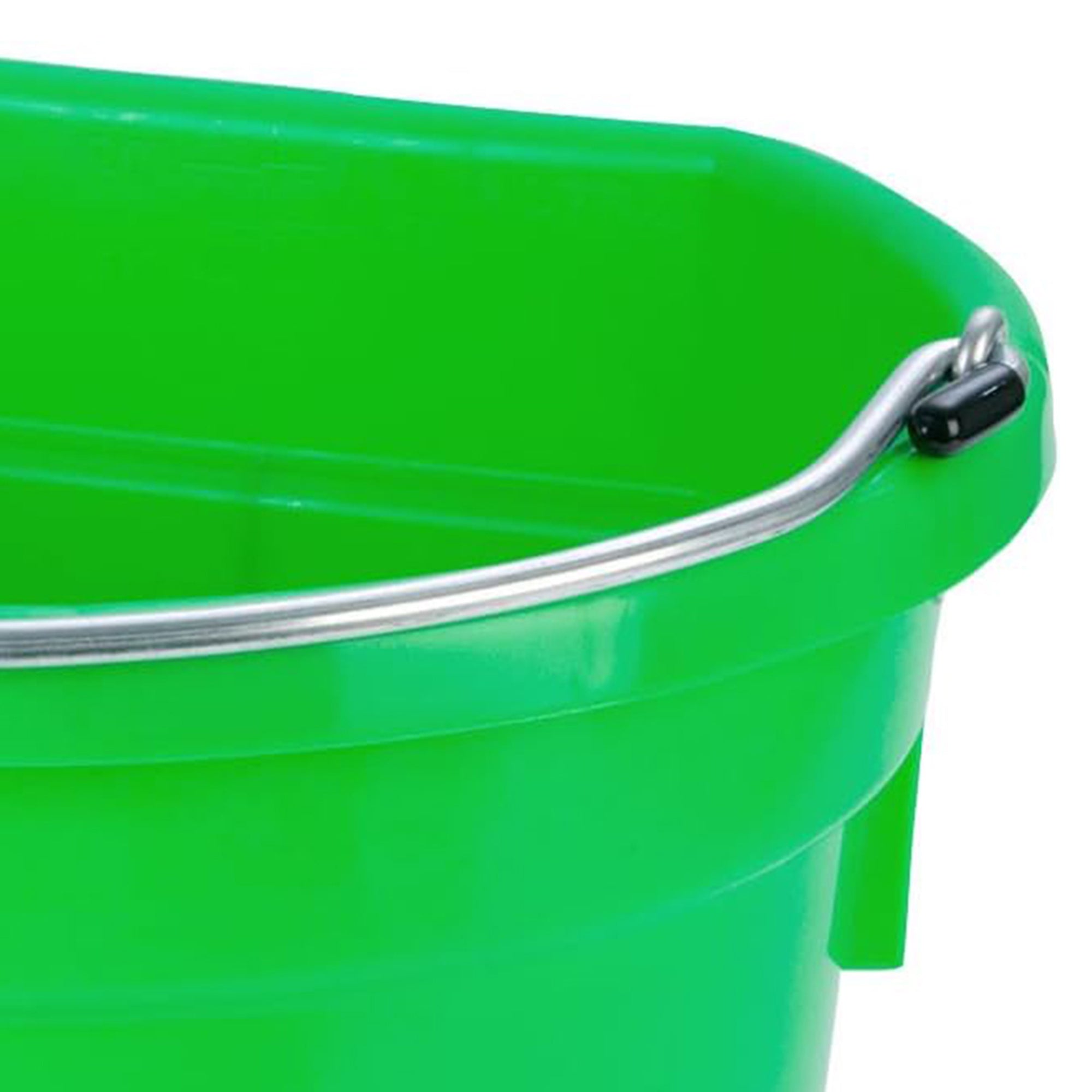 Little Giant Flat Back Plastic Animal Feed Bucket, Metal Handle, 20 Qt, Lime - VMInnovations