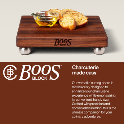 John Boos Small Walnut Wood Edge Grain Cutting Board for Kitchen, 12"x12"x1.5"