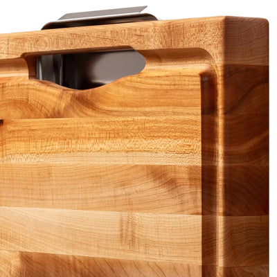 John Boos 18"x18" Reversible Wood Cutting Board with Juice Groove & Tray, Maple - VMInnovations