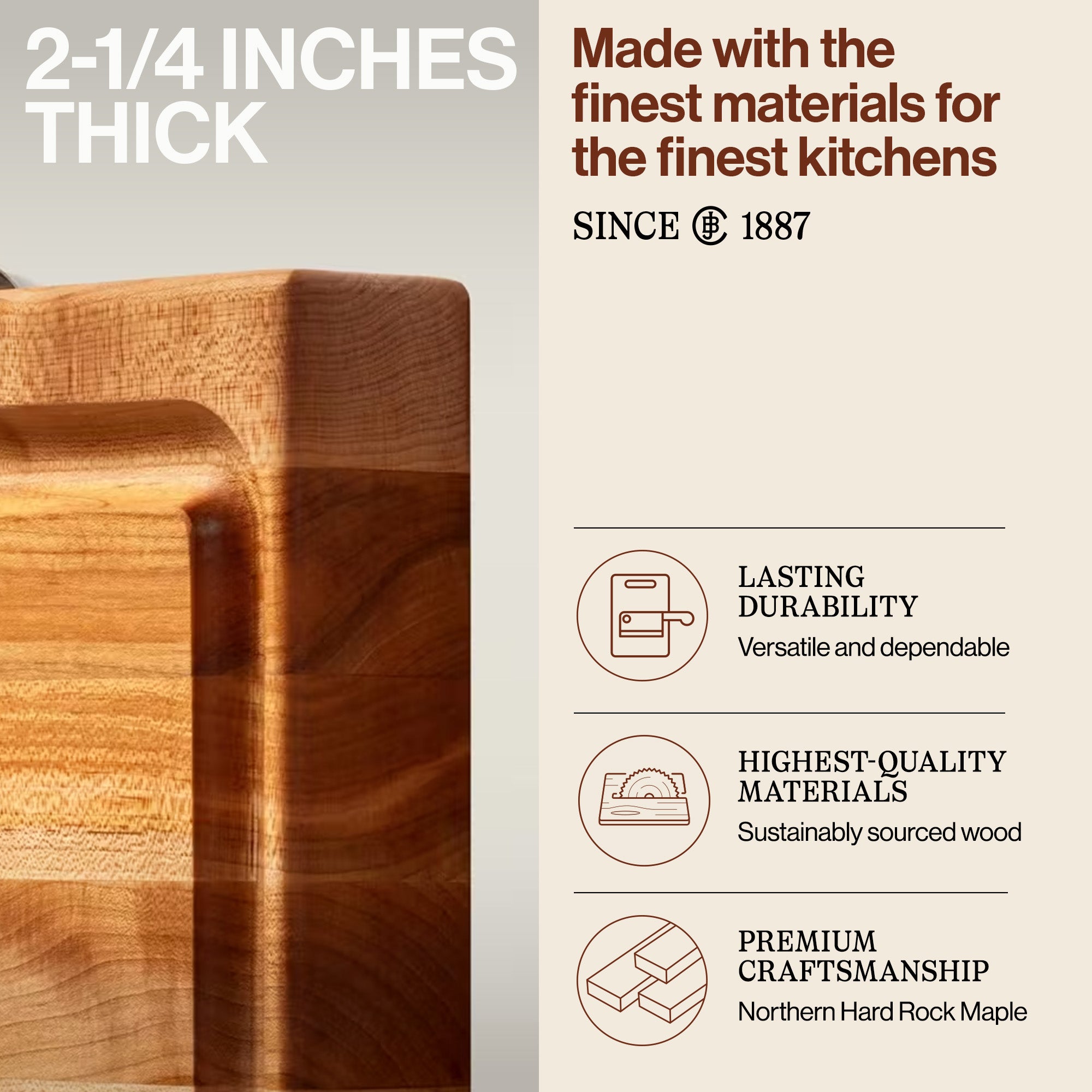 John Boos 18"x18" Reversible Wood Cutting Board with Juice Groove & Tray, Maple - VMInnovations