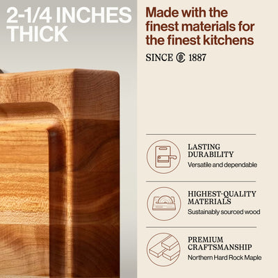 John Boos 18"x18" Reversible Wood Cutting Board with Juice Groove & Tray, Maple - VMInnovations