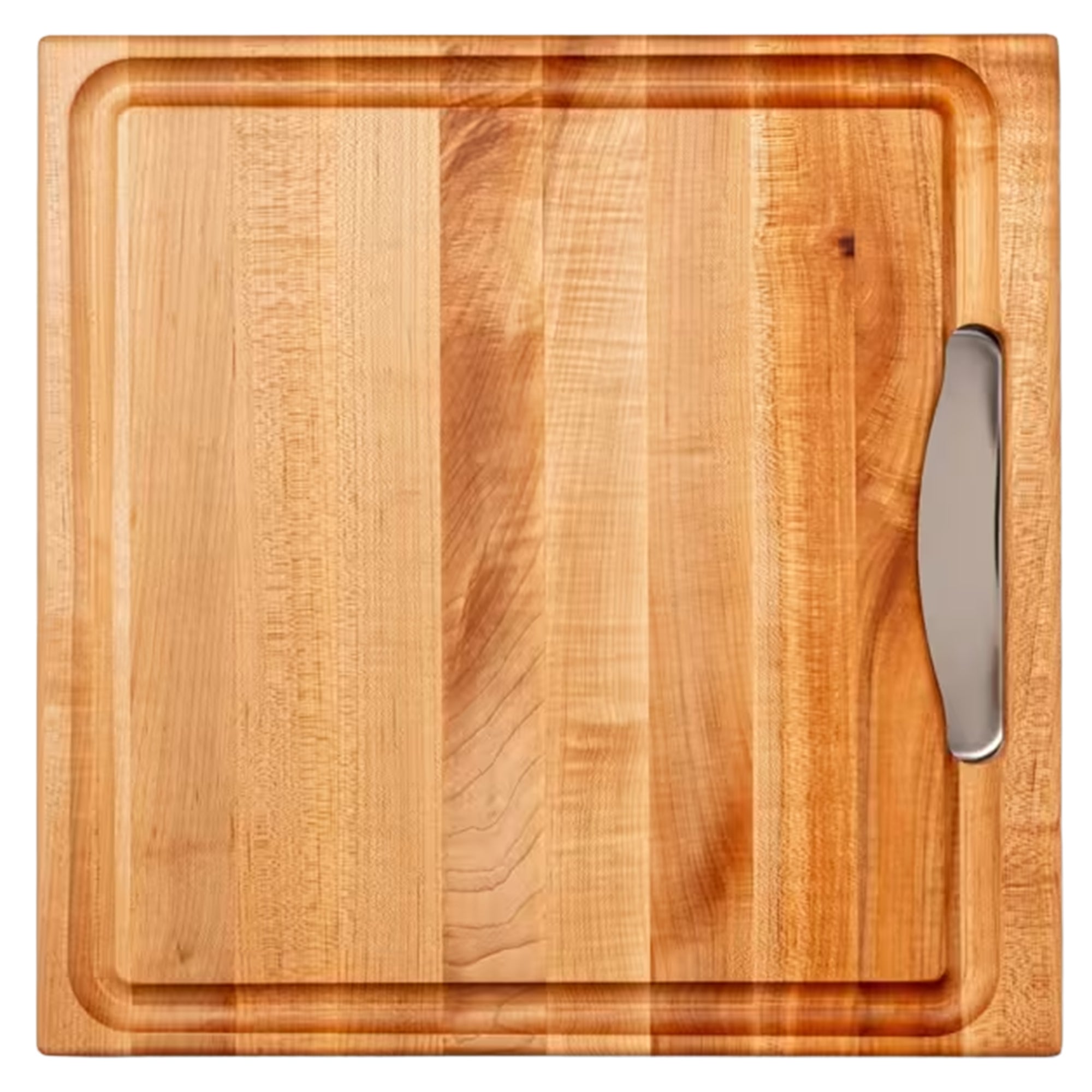 John Boos 18"x18" Reversible Wood Cutting Board with Juice Groove & Tray, Maple