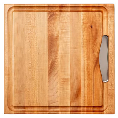 John Boos 18"x18" Reversible Wood Cutting Board with Juice Groove & Tray, Maple