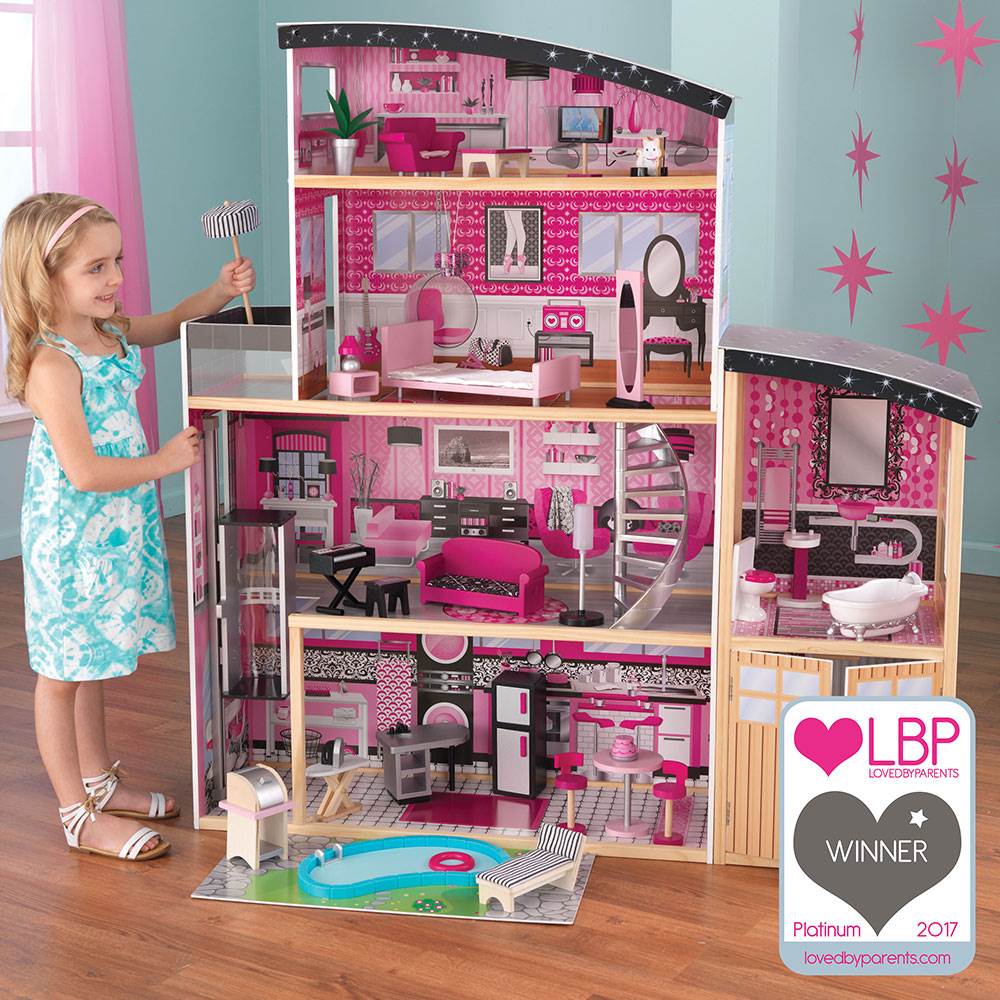 KidKraft Sparkle Mansion Dollhouse Deluxe Pretend Play House | 65826 - Open Box