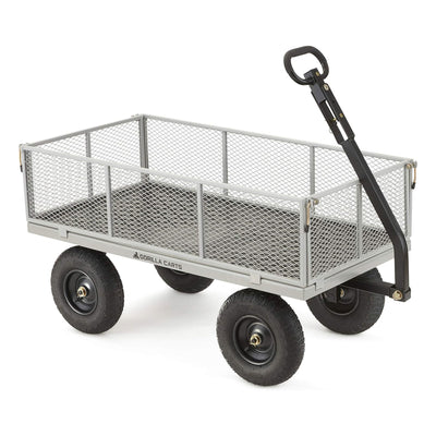 Gorilla Cart 1000lb Capacity Heavy Duty Steel Utility Wagon Cart, Gray (Used)