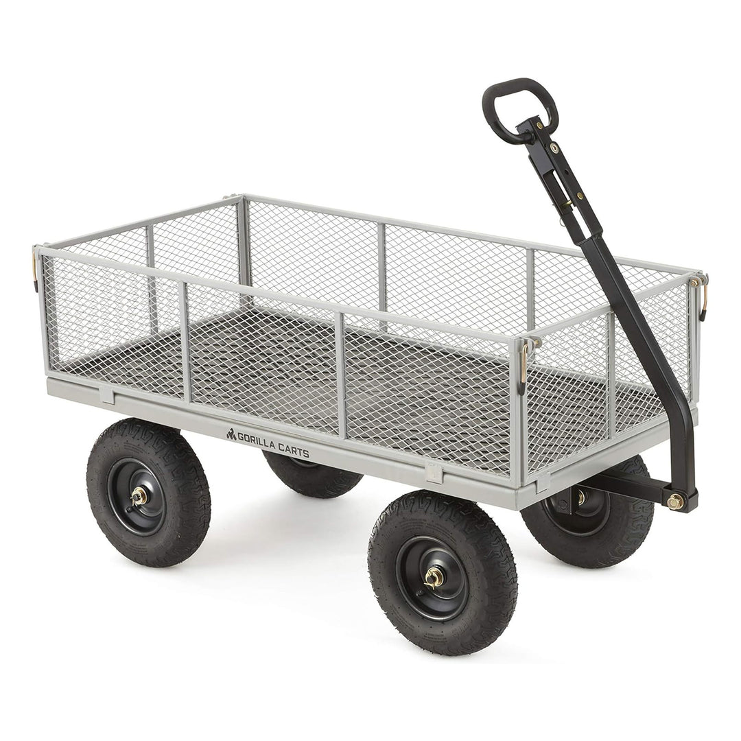 Gorilla Cart 1000lb Capacity Heavy Duty Steel Utility Wagon Cart,Gray(For Parts)