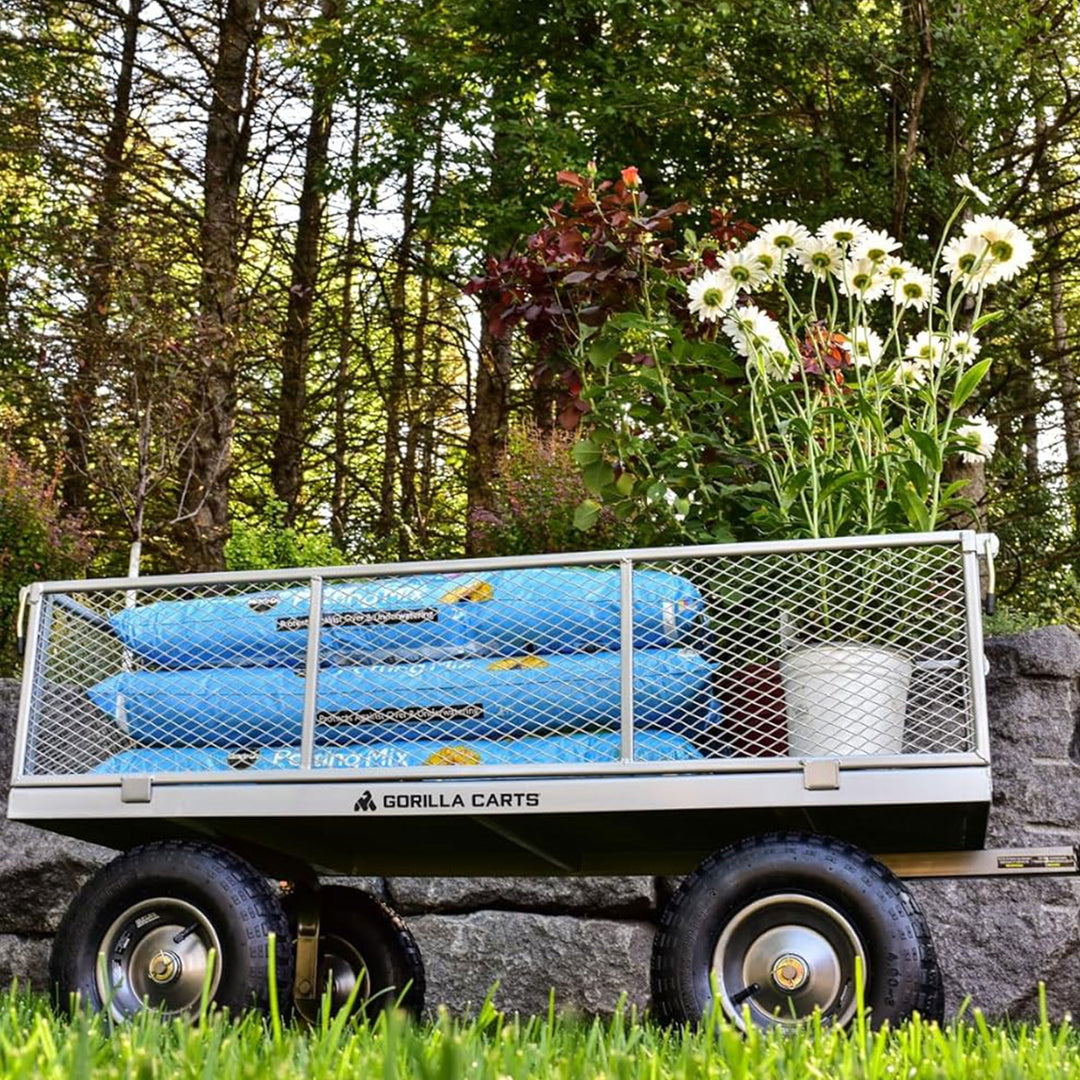 Gorilla Cart 1000lb Capacity Heavy Duty Steel Utility Wagon Cart, Gray (Used) - VMInnovations