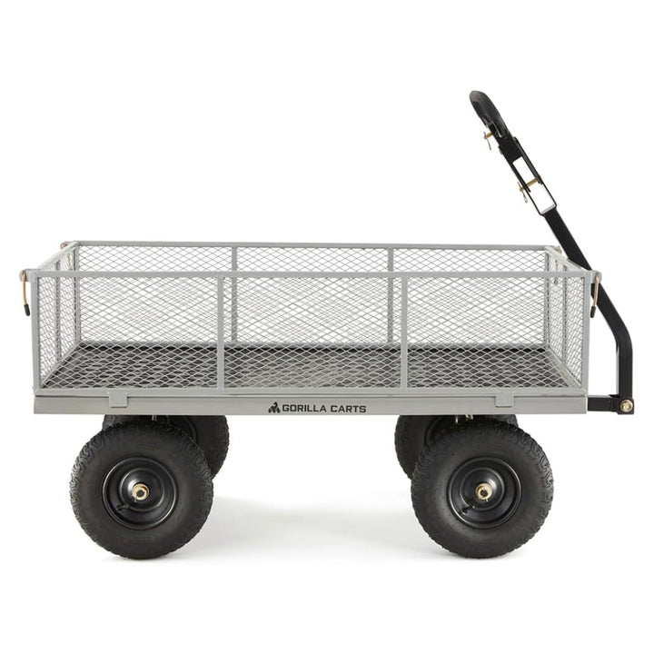 Gorilla Cart 1000lb Capacity Heavy Duty Steel Utility Wagon Cart, Gray(Open Box)