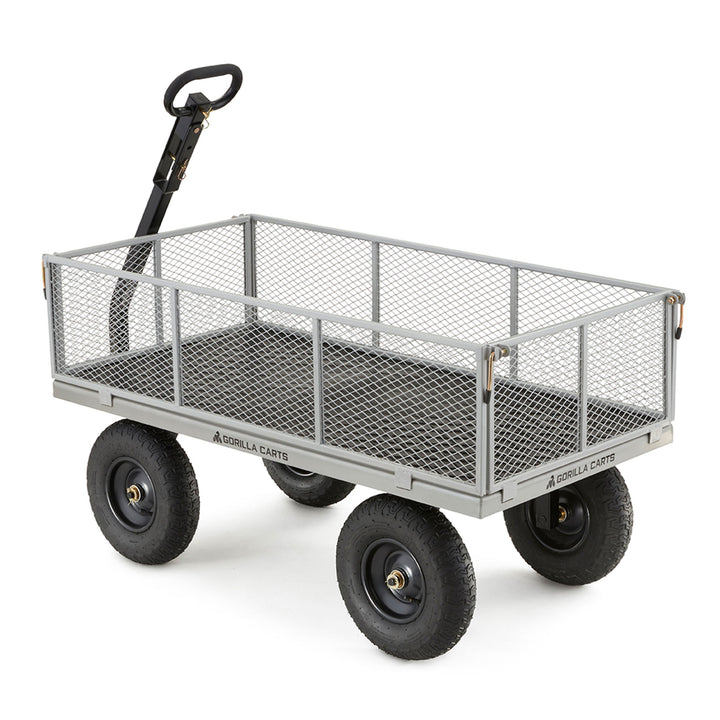 Gorilla Cart 1000lb Capacity Heavy Duty Steel Utility Wagon Cart, Gray(Open Box)