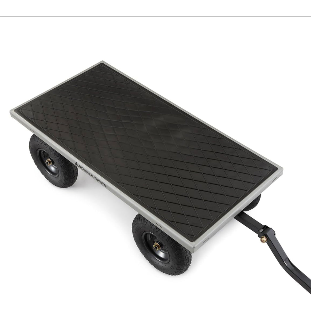 Gorilla Cart 1000lb Capacity Heavy Duty Steel Utility Wagon Cart, Gray(Open Box)