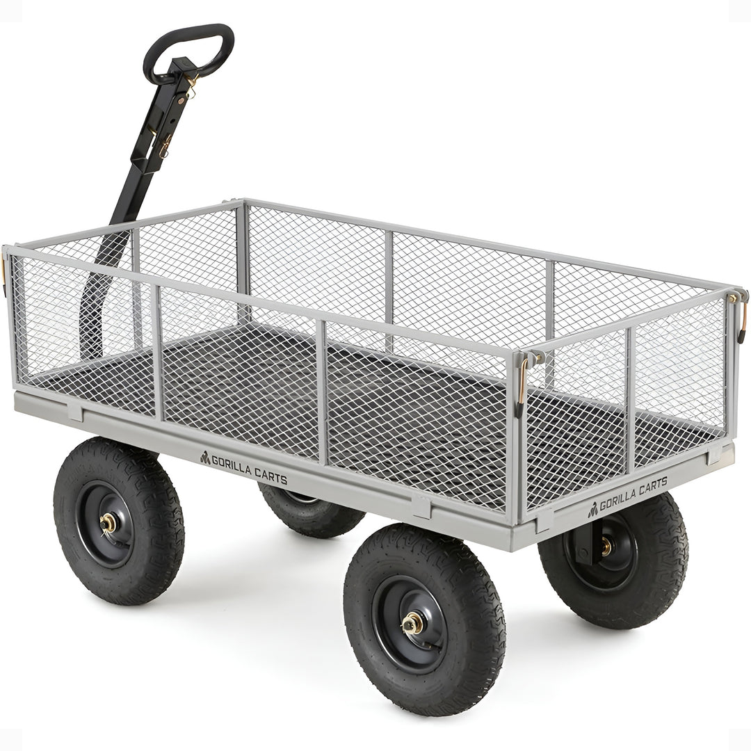 Gorilla Cart 1000lb Capacity Heavy Duty Steel Utility Wagon Cart, Gray(Open Box)