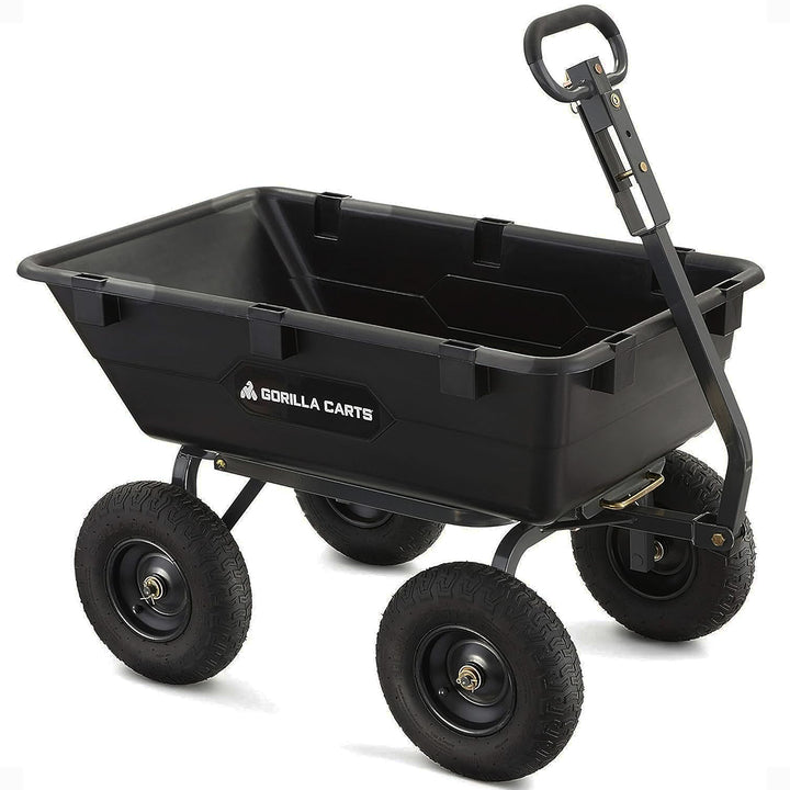 Gorilla Carts Poly Garden Dump Cart Camping Beach Wagon, 1200 Pound Capacity