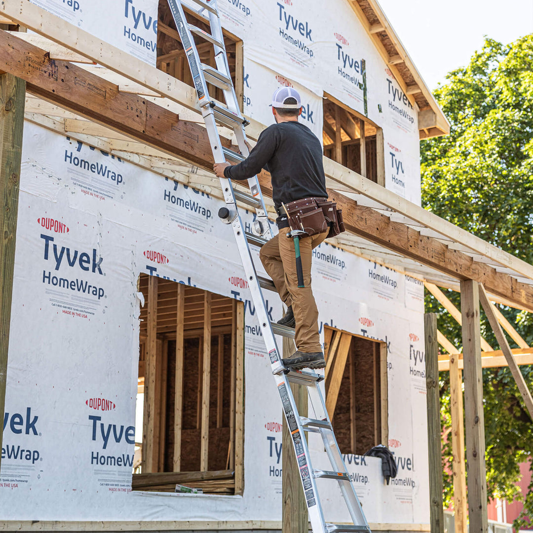 Lift Ladders 18' Reach 5 in 1 Multi Position Aluminum Step Ladder,Slvr(Open Box) - VMInnovations