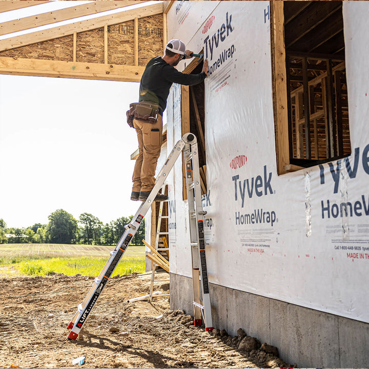 Lift Ladders 18ft Reach 5 in 1 Multi Position Step Ladder, Silver (For Parts) - VMInnovations