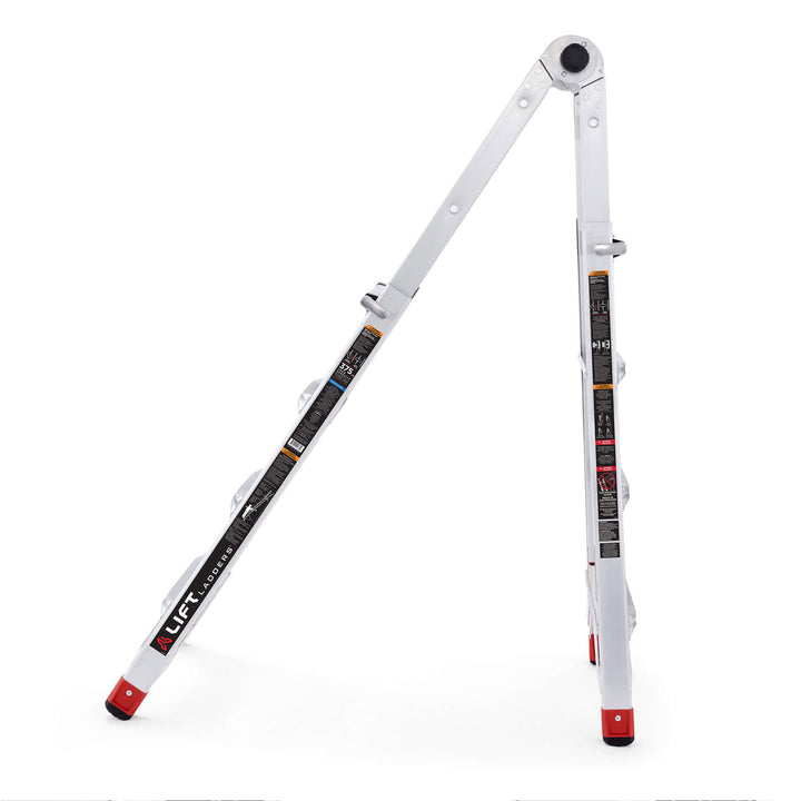 Lift Ladders 18 Foot Reach 5in1 Multi Position Aluminum Ladder, Silver (Used) - VMInnovations