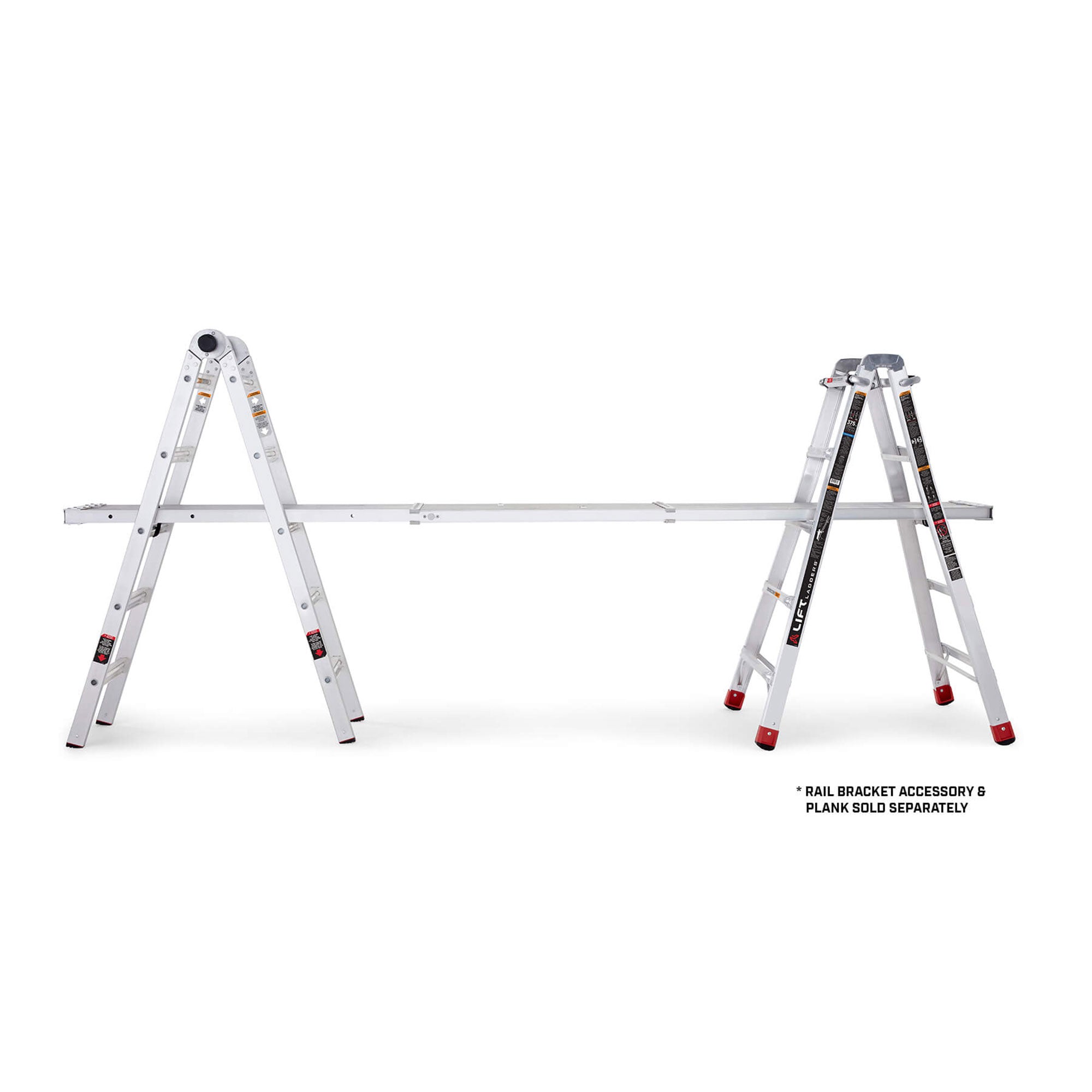 Lift Ladders 22' Reach 5 in 1 Multi Position Aluminum Step Ladder, Silver (Used) - VMInnovations